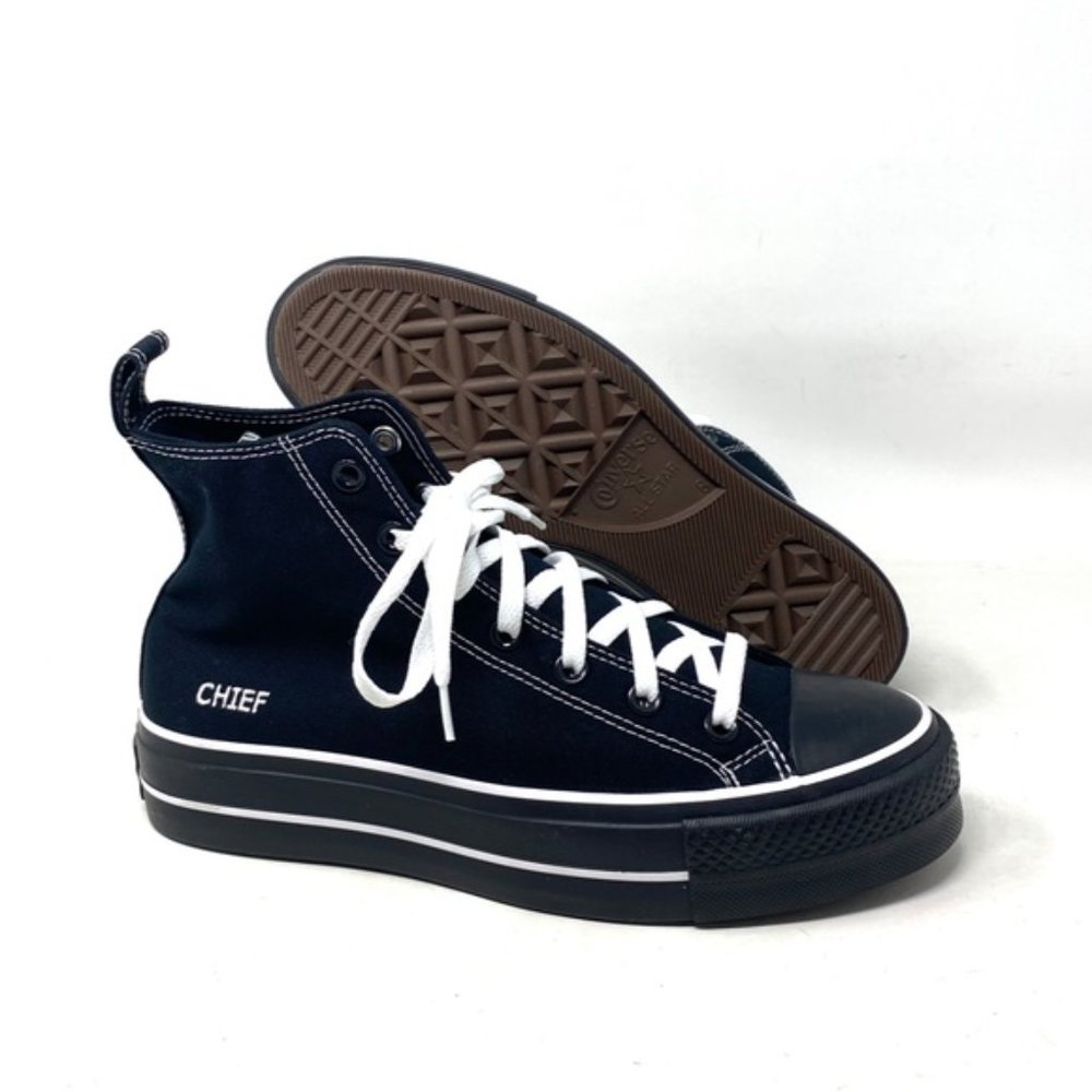 Converse Ctas Lift Platform High Skate Shoes Women's Black Canvas Custom 172580C - Picture 8 of 10